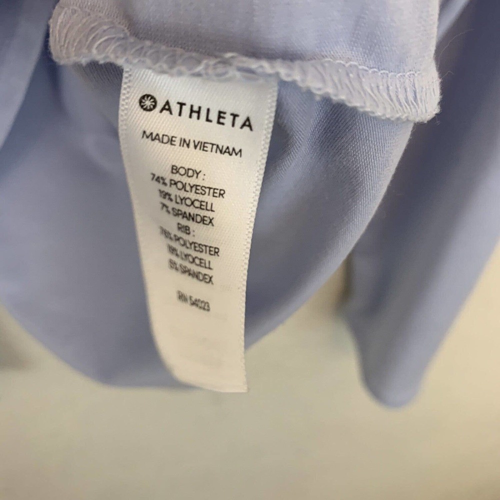 Athleta Semi Fit Long Sleeve Top Tie Detail‎ Blue Yoga Womens XS - Picture 7 of 7